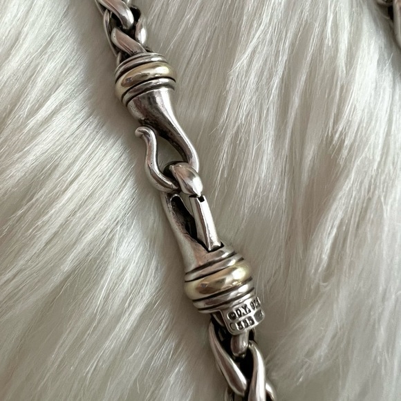 David Yurman wheat chain necklace w/ 14k yellow gold - Picture 5 of 10